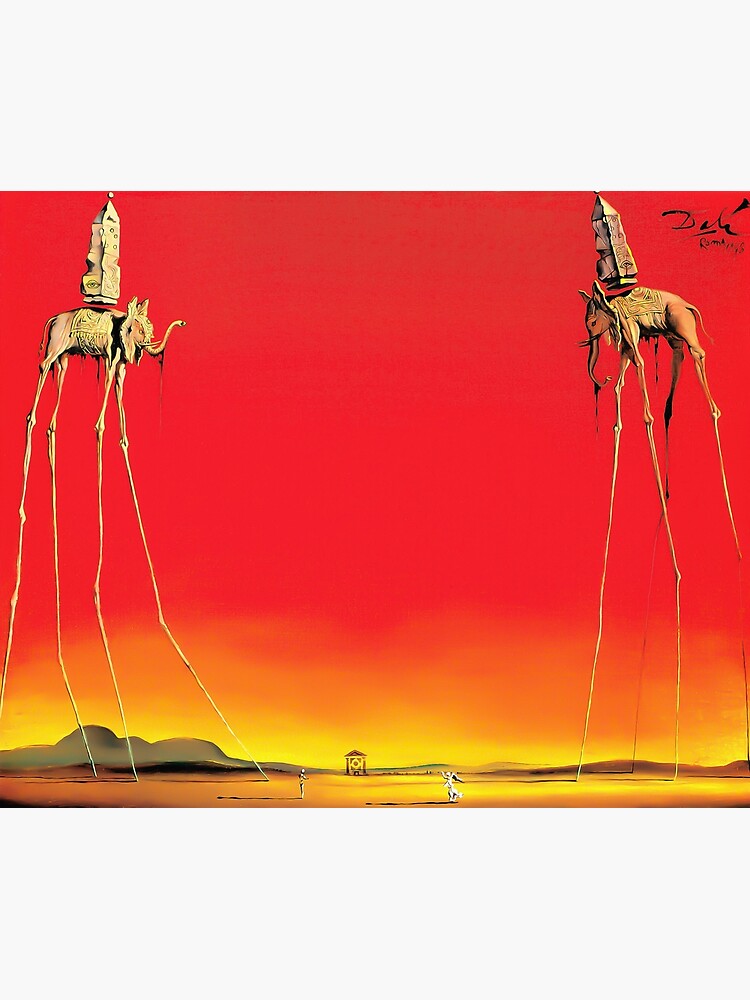 Salvador Dali The Elephants (Les Éléphants) 1948 Artwork for Wall Art, Prints, Posters, Tshirts, Men, Women, Kids by clothorama