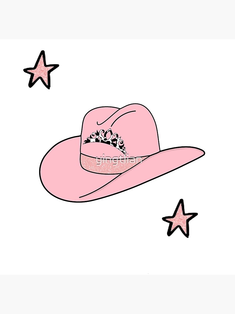 Postkarte for Sale mit rosa Cowboyhut von yingtlian