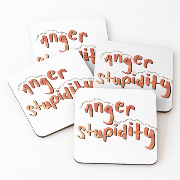 Item preview, Anger and Stupidity Quote designed and sold by letteringolivia.