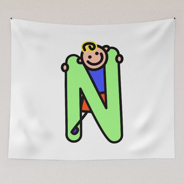 Item preview, Letter N for Boys alphabet Kids Colorful Cartoon Character designed and sold by funwithletters.