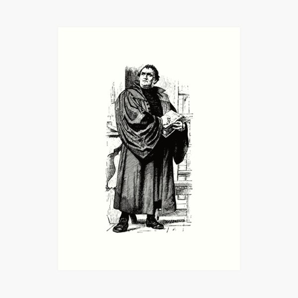 Martin Luther Vintage Reformer Preacher Engraving Art Print