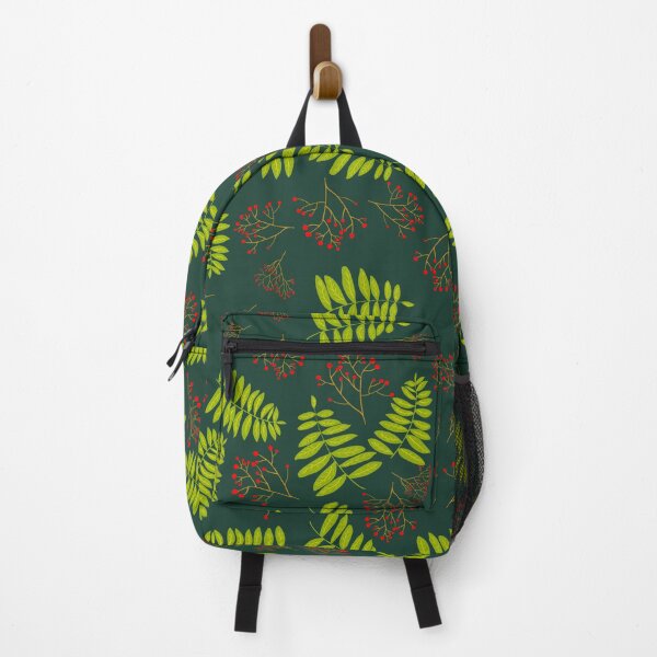 Item preview, Rowan berry branches and leaves green seamless pattern designed and sold by Kajaniko.