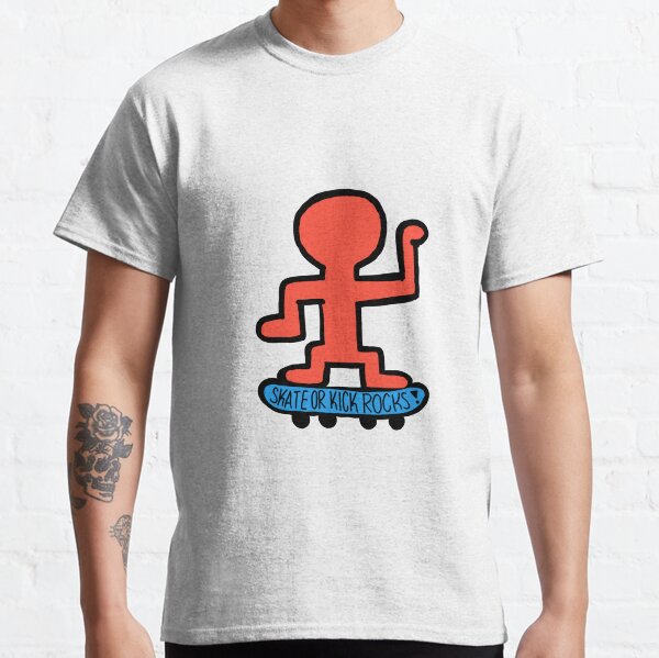 Skate or Kick Rocks Keith Haring Camiseta clásica