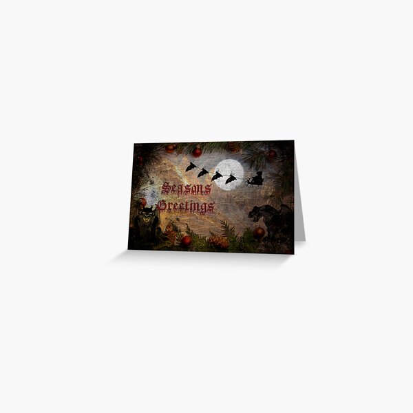 Bat Sleigh Greeting Card