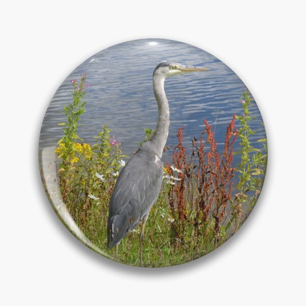 Item preview, heron at serpentine lake designed and sold by MuddyPigArt.