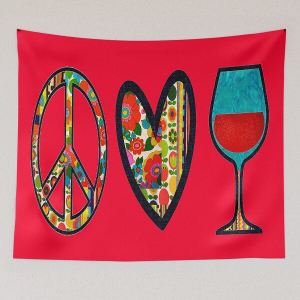 Item preview, RetroSweet Peace Love & Wine  designed and sold by artbyomega.
