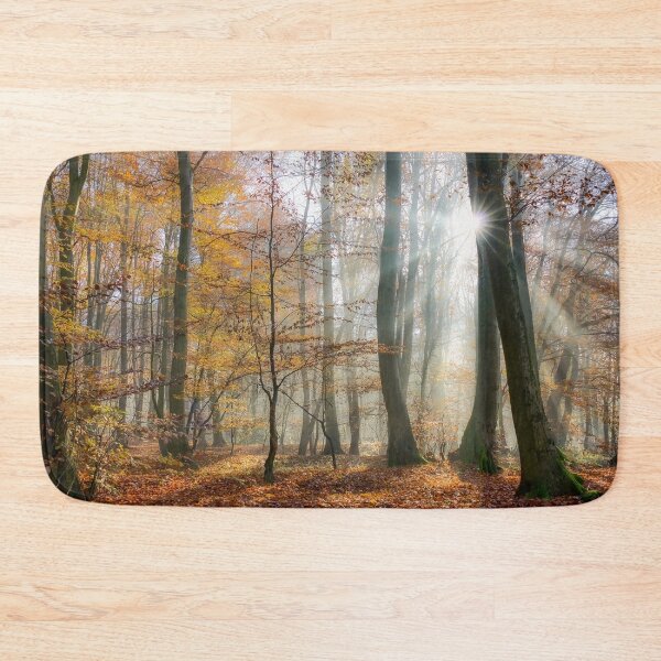 Item preview, Sun rays in a mystic misty forest designed and sold by Katho Menden.