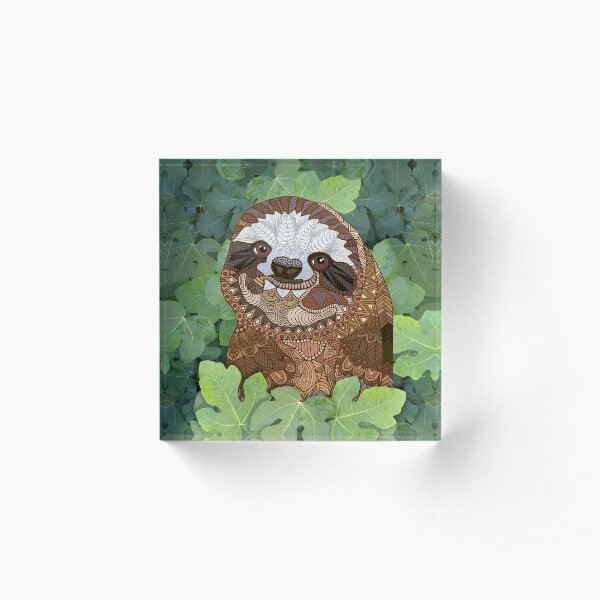 Happy Sloth Acrylic Block