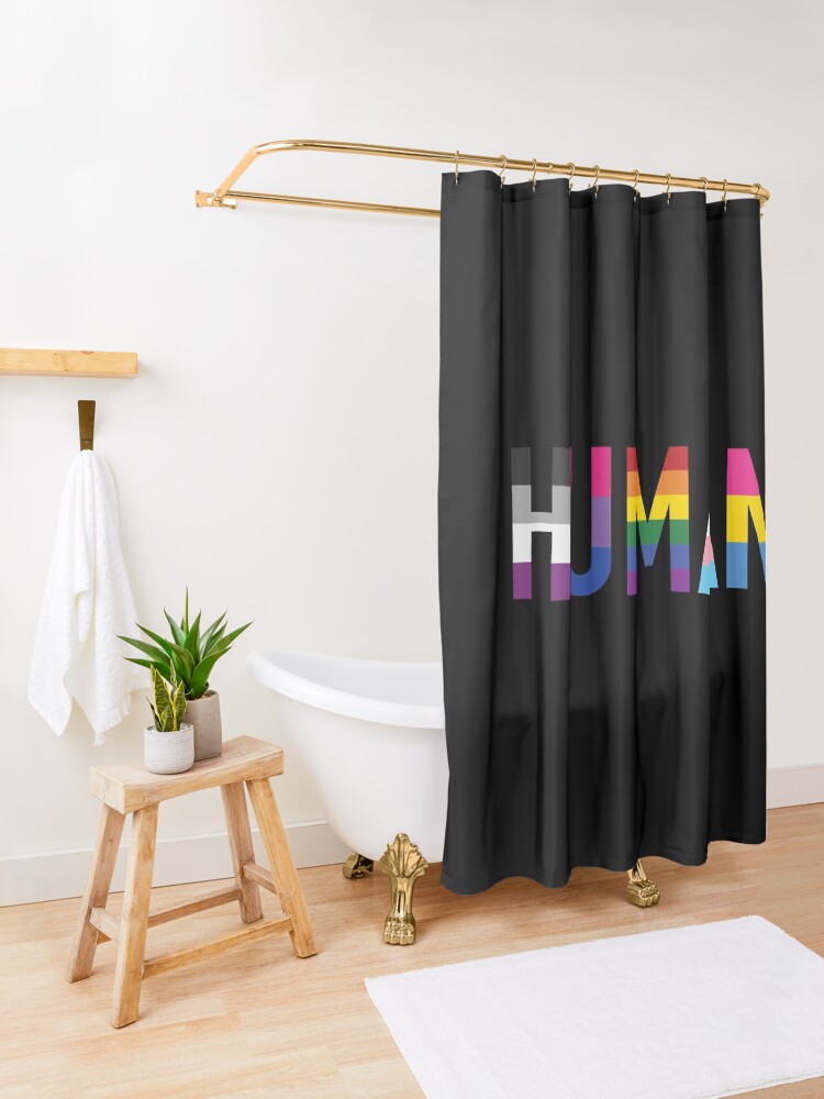 Alternate view of Human, Various Queer Flags 1 Shower Curtain