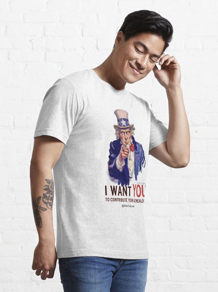 Alternative Ansicht von Ich möchte, dass SIE Ihre Genealogie beitragen ... @ wikitree.com Essential T-Shirt
