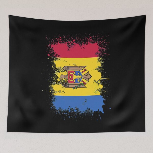 Artikelvorschau, Moldavien Flagge Farbfleck Kunst Geschenkidee entworfen und verkauft von Argentini.