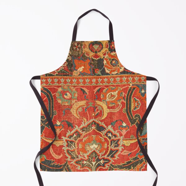 Item preview, Red Arabic Rug I // 17th Century Colorful Firey Red Light Teal Sapphire Navy Blue Ornate Pattern designed and sold by vintagepatterns.