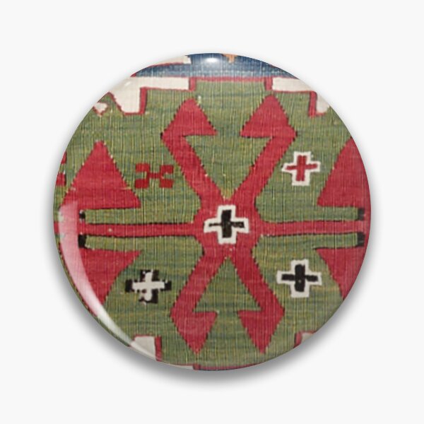 Item preview, Red Diamond Arrow Konya // 19th Century Authentic Colorful Blue Green Cowboy Accent Pattern designed and sold by vintagepatterns.