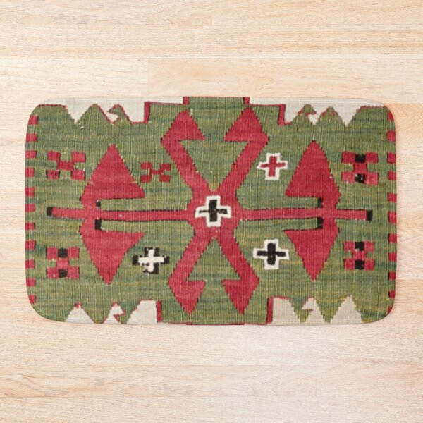 Item preview, Red Diamond Arrow Konya // 19th Century Authentic Colorful Blue Green Cowboy Accent Pattern designed and sold by vintagepatterns.