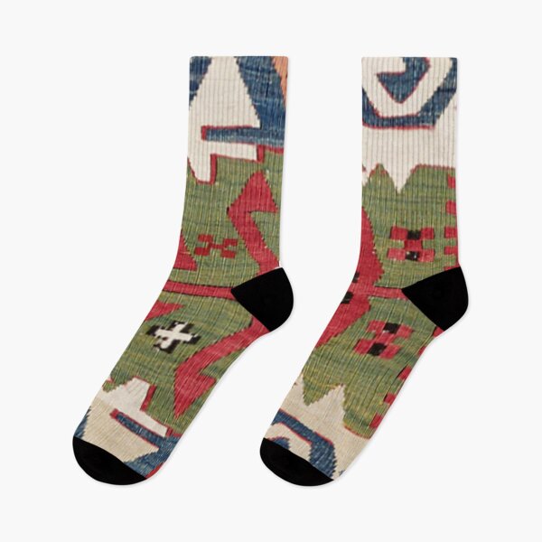 Item preview, Red Diamond Arrow Konya // 19th Century Authentic Colorful Blue Green Cowboy Accent Pattern designed and sold by vintagepatterns.