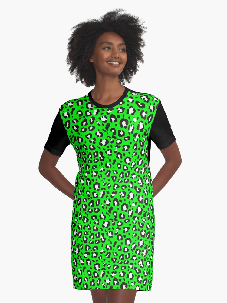 Green dress clearance with black spots