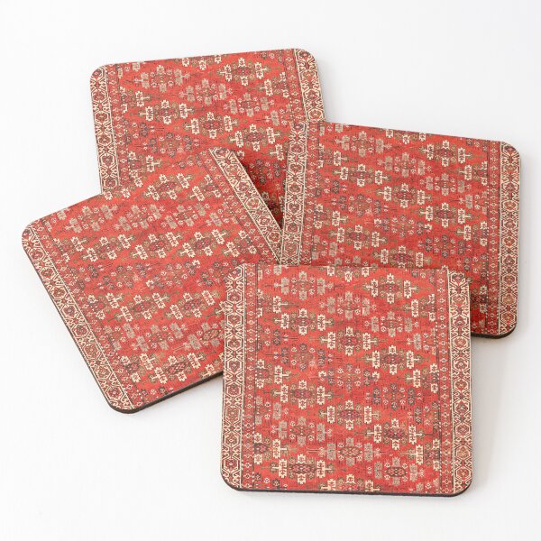 Item preview, Southwest Shapes I // Bright Colorful Red Orange Green Creme Ornate Southwestern Tuscan Rug Pattern designed and sold by vintagepatterns.