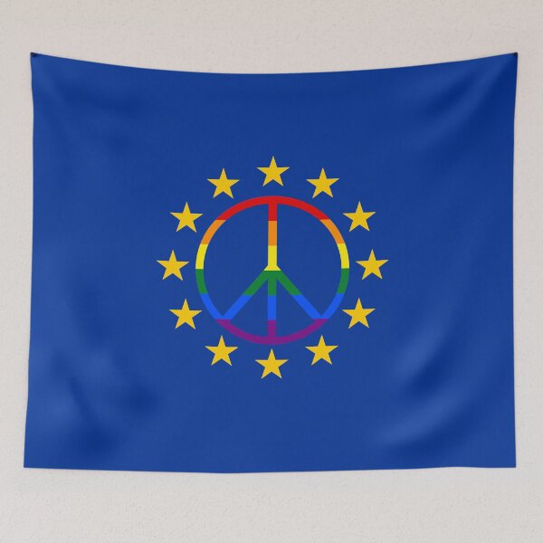Item preview, Europe EU star rainbow peace sign designed and sold by GeogDesigns.