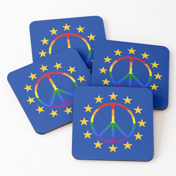 Item preview, Europe EU star rainbow peace sign designed and sold by GeogDesigns.