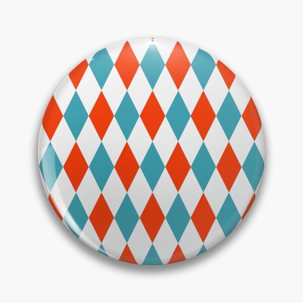 Item preview, Red Turquoise White Diamond Shape Harlequin Pattern designed and sold by MFGB-Creations.