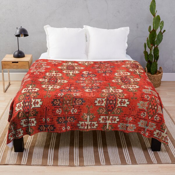 Item preview, Southwest Shapes II // Bright Colorful Red Orange Green Creme Ornate Southwestern Tuscan Rug Pattern designed and sold by vintagepatterns.