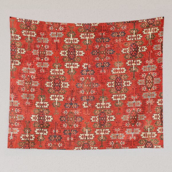 Item preview, Southwest Shapes II // Bright Colorful Red Orange Green Creme Ornate Southwestern Tuscan Rug Pattern designed and sold by vintagepatterns.