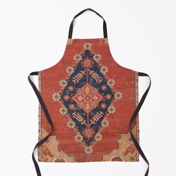 Item preview, Southwest Tuscan Shapes II // 18th Century Aged Dark Blue Redish Yellow Colorful Ornate Rug Pattern designed and sold by vintagepatterns.