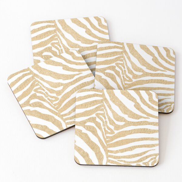 Item preview, Zebra on Gold Foil Stripes designed and sold by Linda Sholberg.