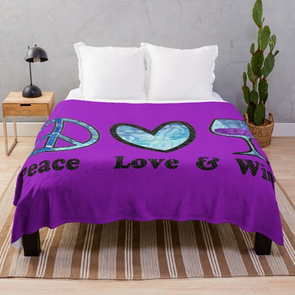 Item preview, Peace Love and Wine blue batik design designed and sold by artbyomega.