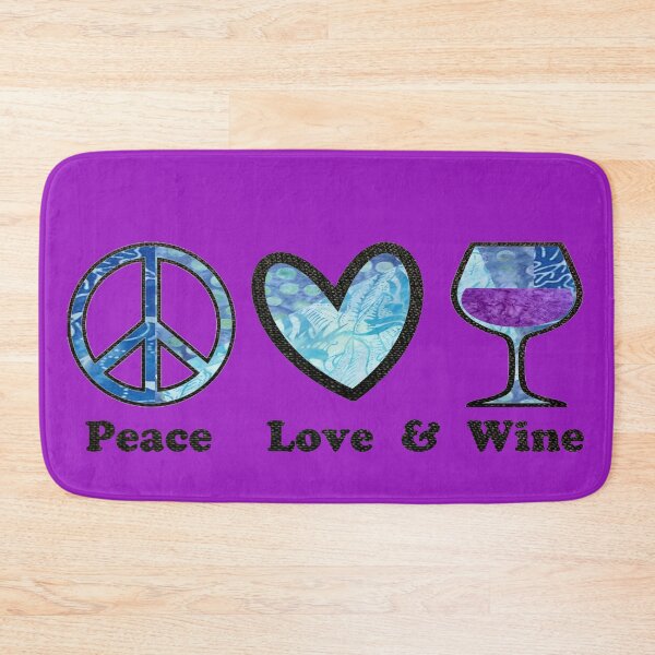 Item preview, Peace Love and Wine blue batik design designed and sold by artbyomega.