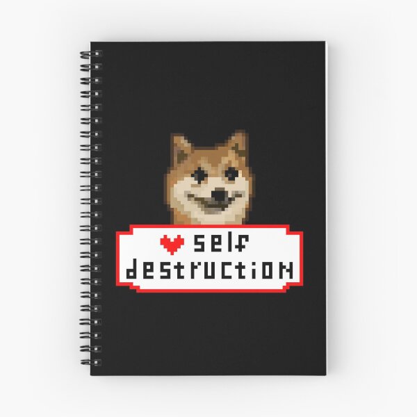 Artikelvorschau,  Selbstzerstörerische Pixelkunst Shiba Inu Doge schwarzer Hintergrund entworfen und verkauft von TeodoraM.