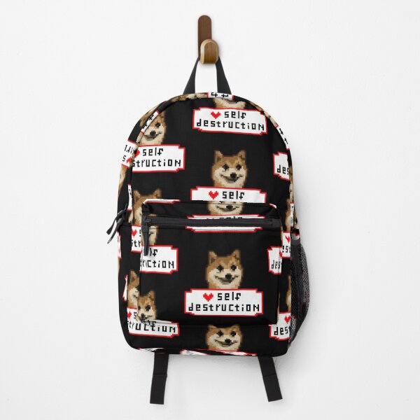 Item preview,  Self Destructive Pixel Art Shiba Inu Doge Black Background designed and sold by TeodoraM.