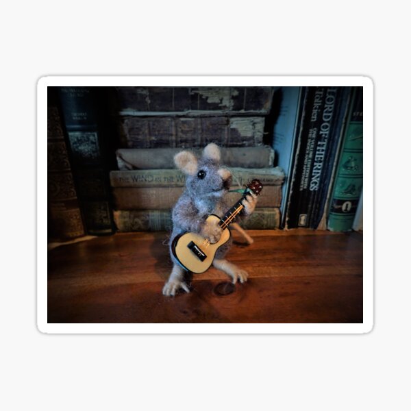 A Mouse and his Guitar Sticker