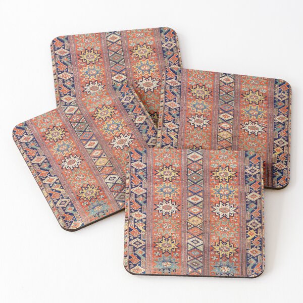 Item preview, Southwestern Farmhouse I // 19th Century Colorful Red Yellow Blue Green Aztec Farm Stars Pattern designed and sold by vintagepatterns.
