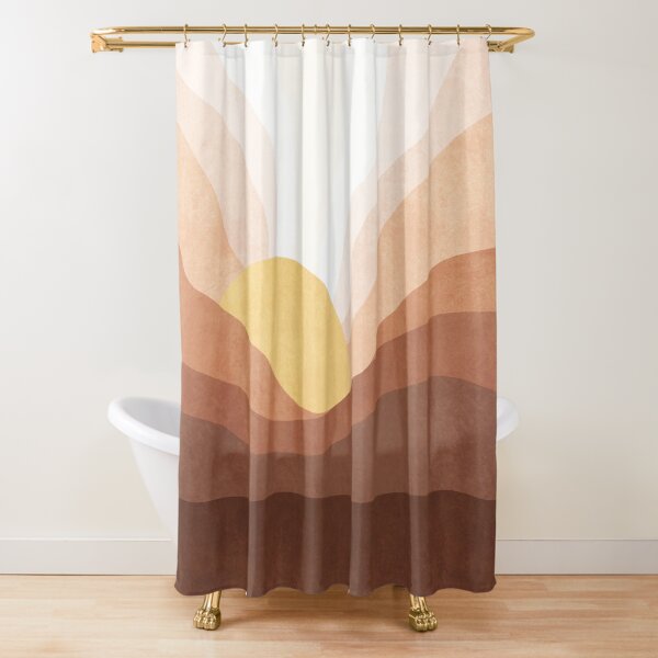 Sunrise mountain landscape Shower Curtain