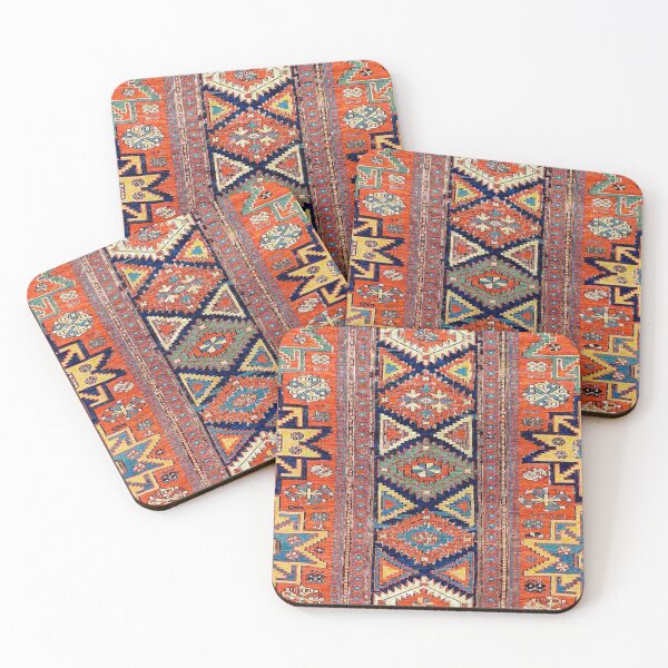 Item preview, Southwestern Farmhouse II // 19th Century Colorful Red Yellow Blue Green Aztec Farm Stars Pattern designed and sold by vintagepatterns.