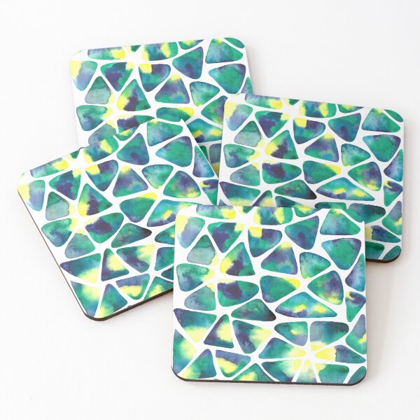 Item preview, Watercolor triangles in green, yellow and blue designed and sold by nabeArtist.