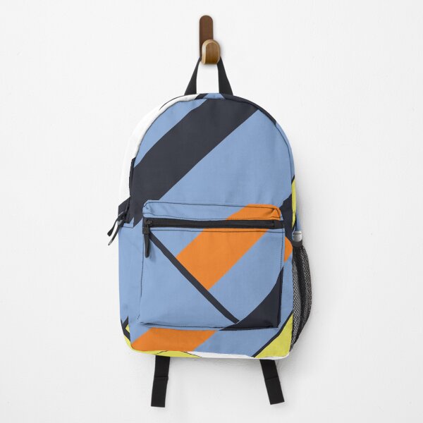 Item preview, Geometric minimalist diagonal grid black white lightblue orange yellow designed and sold by GHSimple.