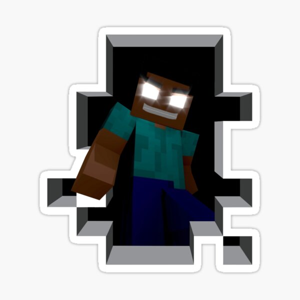 "Herobrine Minecrafter" Sticker by Infdesigner | Redbubble