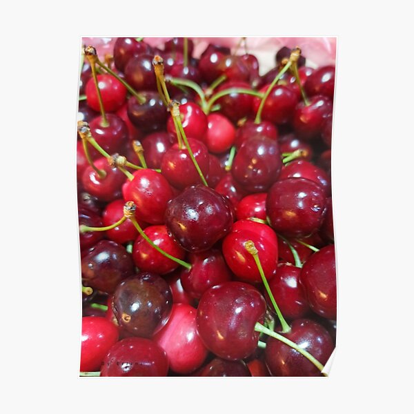 Delicious, fresh ,cretan cherries Poster