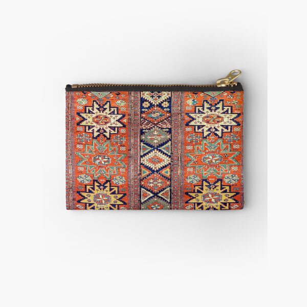 Item preview, Southwestern Farmhouse V // 19th Century Colorful Red Yellow Blue Green Aztec Farm Stars Rug designed and sold by vintagepatterns.