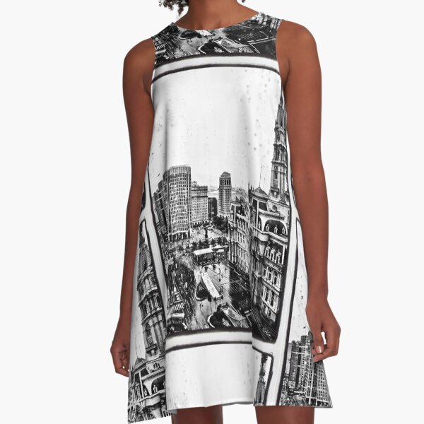 Rainy Philadelphia Day A-Line Dress