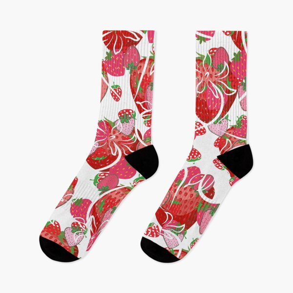 Item preview, pink red strawberry fruit pattern designed and sold by nerobi.