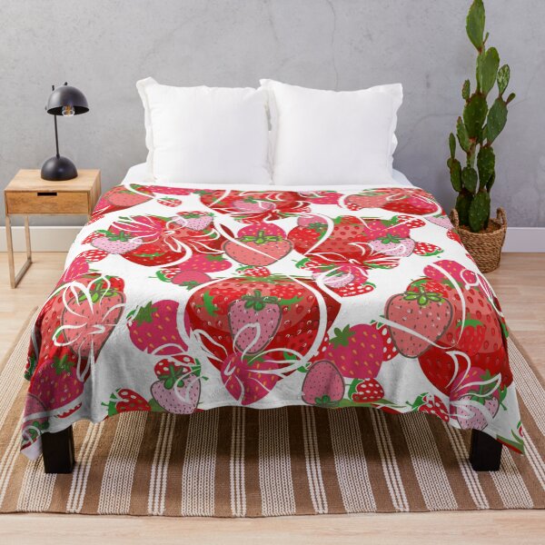 Item preview, pink red strawberry fruit pattern designed and sold by nerobi.