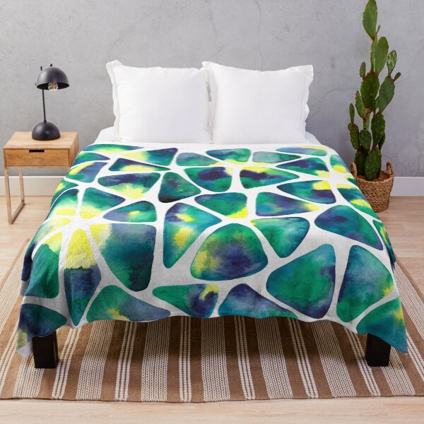 Item preview, Watercolor triangles in green, yellow and blue designed and sold by nabeArtist.
