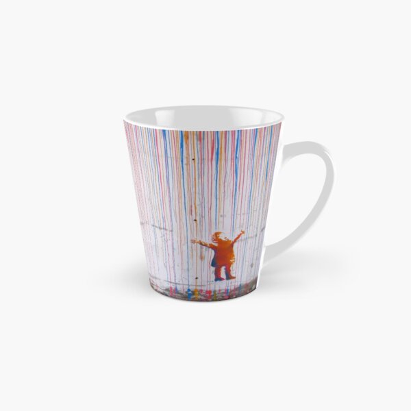Banksy Umbrella Rainbow Happy Girl Tall Mug
