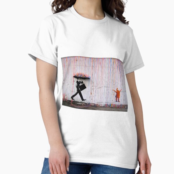 Item preview, Banksy Umbrella Rainbow Happy Girl designed and sold by bufumofo.
