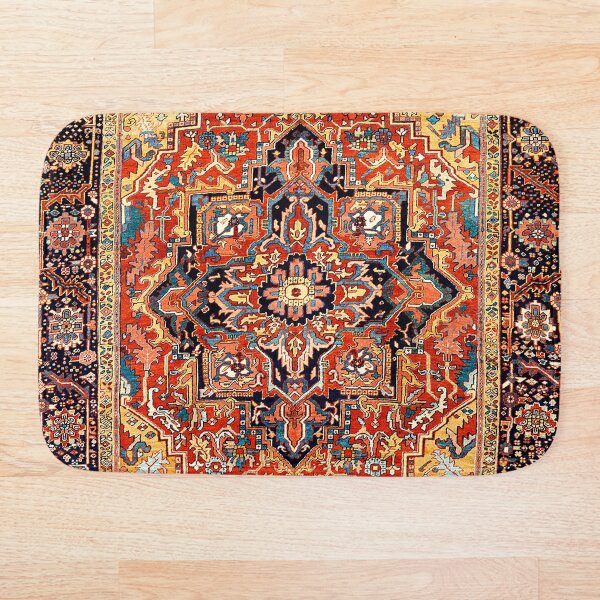 Heriz Persian Carpet Print Bath Mat