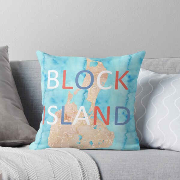 Item preview, BLOCK ISLAND watercolor map designed and sold by cityette.