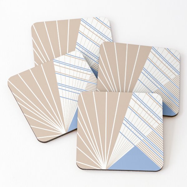 Item preview, Geometric minimalist sun rays beige lightblue white designed and sold by GHSimple.